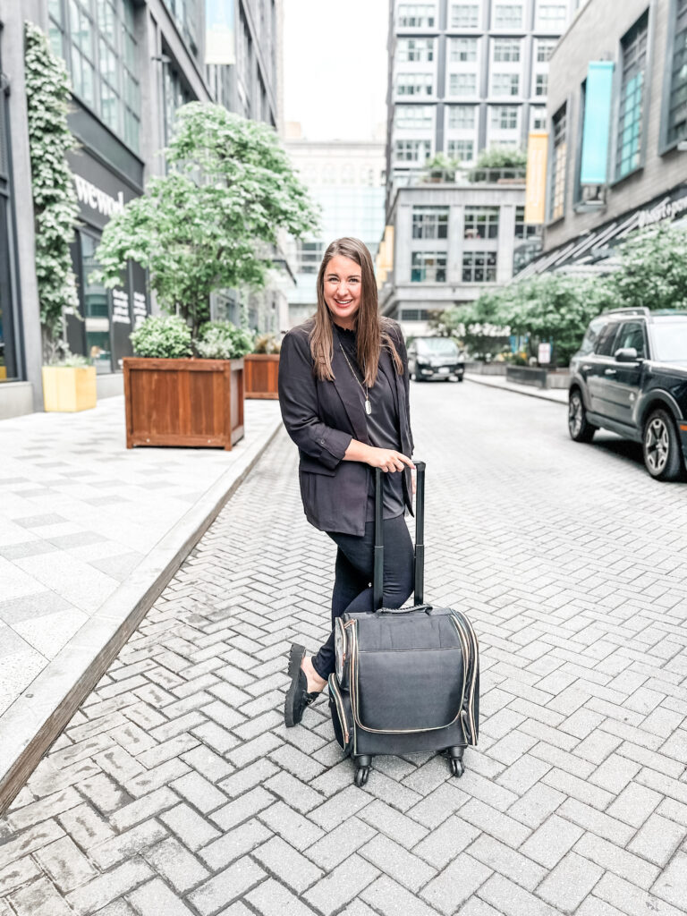 Jenny Blaschke. Jet-setting travel calligrapher. 

Downtown Philadelphia, headed to a high-volume event at City Winery for Chase for Business.